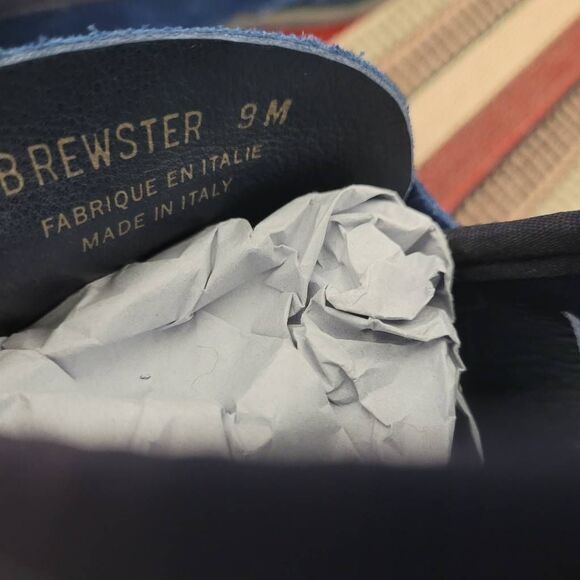 Saks Fifth Avenue Brewster Loafers Driving Shoe Mens 10 Blue Suede Preppy‎ Italy - Picture 7 of 9